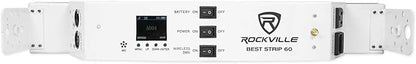 Rockville Best Strip 60 White 36W Rechargeable Wash Light Bar, 6x6W RGBWA+UV LEDs, Wireless DMX, IRC Remote, for DJs, Events, and Stage Lighting