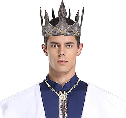Regal King's Crown,Adjustable Royal Crown Prince Tiara,Medieval King Costume Accessories for Adult