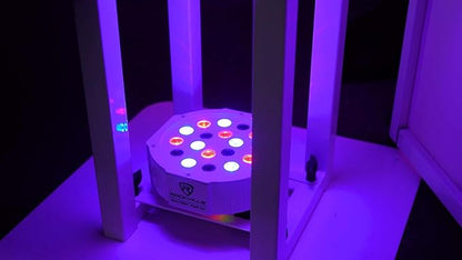 Rockville Battery PAR Pack 50 Black (10) Rechargeable RGB Wash Lights with Charging Case, 18 LEDs, RF Remote, DMX Control, 10-Hour Battery, for DJs and Event Lighting