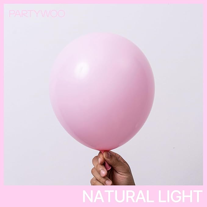 PartyWoo Baby Pink Balloons 155 pcs Different Sizes of 18 12 10 5 Inch Pastel Pale Light Pink Balloons Arch Kit Garland for Baby Shower Gender Reveal Birthday Princess Party Decorations Pink-Q05