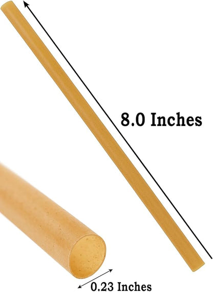 8-inch Sugarcane Straws, 200 Count Unwrapped Drinking Straws, Plastic straw and paper straws alternative, US-Manufactured (Pack of 2, 100 Count per Pack)