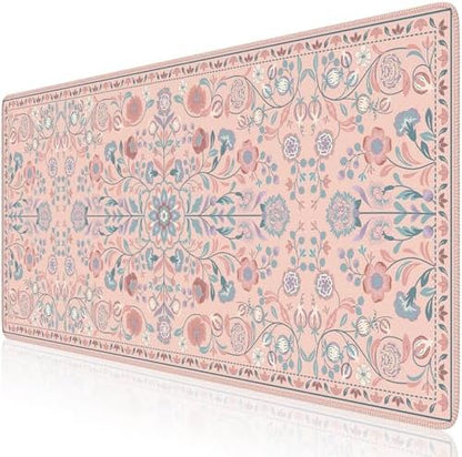 iCasso Desk Mat, Large Mouse Pad,35.4x15.7in,Peach Pink