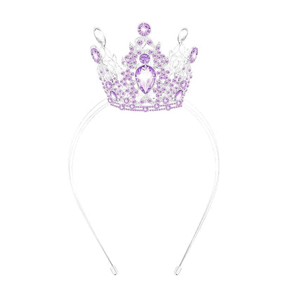 VELSCRUN Purple Crystal Tiara Headband, Crowns for Women, Princess Girls Tiaras, Royal Queen Crown Princess Quinceanera Headpieces for Birthday Prom Bride Wedding Pageant Party Hair Band