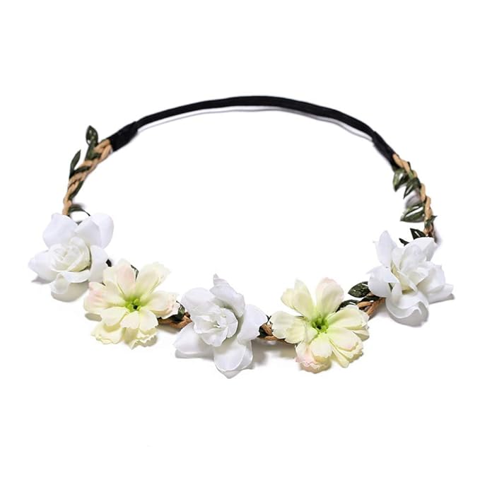 Women Headpieces Collection Accessories - 4PCS Boho Hair Wreaths, Flower Crowns, Tiaras for, Brides, Bridesmaids, Flower Girls, Weddings (A002-4PC)