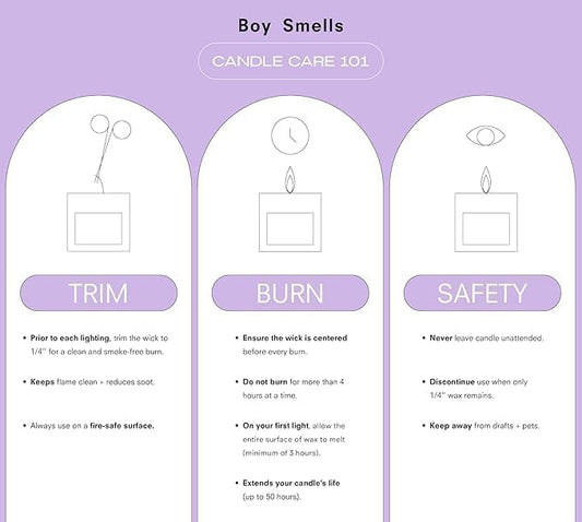 Boy Smells Violet Ends Candle - 27 oz - Aromatic Candle for Home with Rhubarb, Violet and Smoked Papyrus - Up to 100-Hour Burn - Cotton Wick