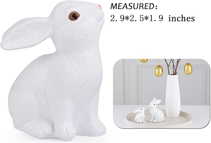 MAIBAOTA White Bunny Decor Easter Decoration for Home Spring Decoration for Home Table Decor Rabbit Figurines