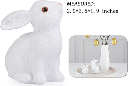 MAIBAOTA White Bunny Decor Easter Decoration for Home Spring Decoration for Home Table Decor Rabbit Figurines