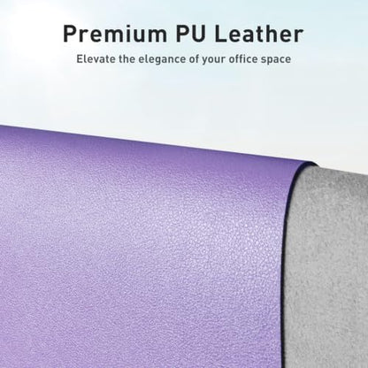 Aothia Faux Leather Desk Mat (Light Purple, 48" x 17")