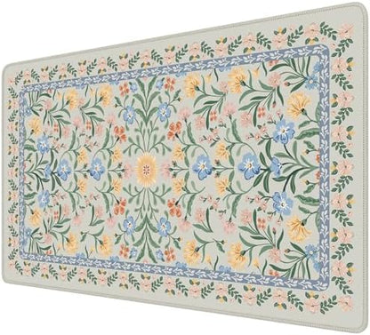 iCasso Aesthetic Flower Mouse Pad,23.6x13.7in, Green Floral