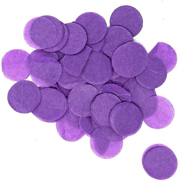 Biodegradable Tissue Paper Confetti Dots, Purple Color (1 Pound Bag of Confetti)