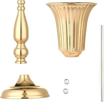 2 Pcs Gold Vase Centerpiece Table Decorations - Metal Tabletop Flower Stand, Wedding Decorations for Reception, 15.6in Trumpet Tall Flower Vase for Birthday, Weddings, Anniversary Ceremony, Home Decor