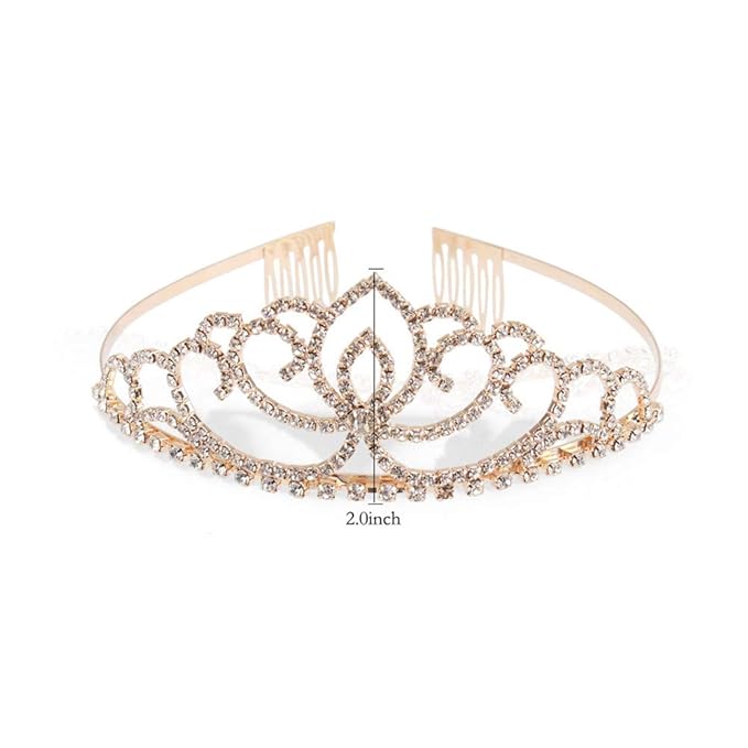Pack of 2 Rhinestone Tiara Crown Exquisite Headband Comb Pin Wedding Christmas Bridal Party Birthday Tiaras