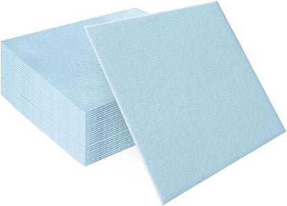 PAW - 50 Pieces Baby Blue Linen-Feel Paper Napkins 16" x 16", Monocolor Disposable Cloth-Like Napkins, Light Blue Dinner Napkins for Baby Shower, Gender Reveal Party, Wedding, Picnic