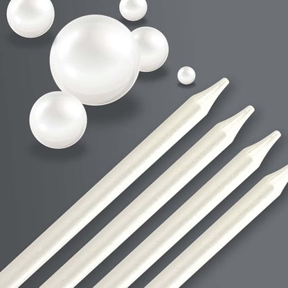 Long Tall Pearl White Birthday Candles for Cake Decorations 5.1 inches (24, Pearl White)