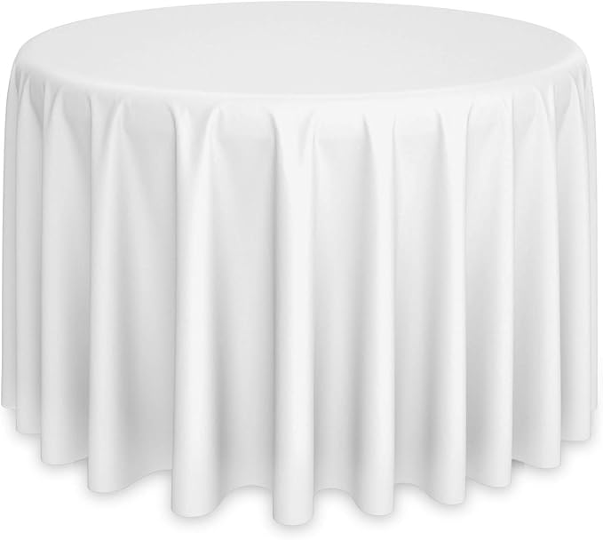 Lann's Linens - 10 Premium 108" Round Tablecloths for Wedding/Banquet/Restaurant - Polyester Fabric Table Cloths - White
