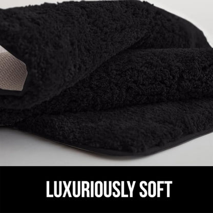 GORILLA GRIP Bathroom Rugs, Ultra Soft Absorbent Mat, Thick Plush Bath Rug, Machine Washable, Microfiber Quick Dry, Mats for Shower, Bathtub and Floor, Home Decor Accessories, 24x17, Black