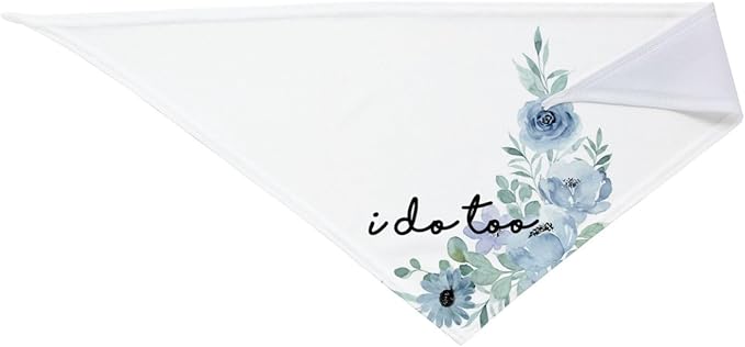 I Do Too Dog Wedding Bandana,Married Puppy Pet Bandanas Accessories,Wedding Photo Prop for Dog Lover Pet Scarf Accessories (Blue Flowers)