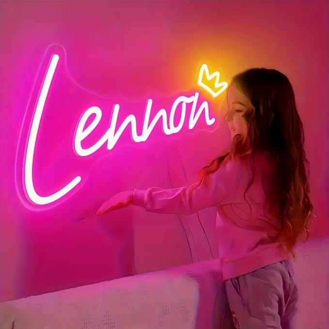 Custom LED Neon Sign – Personalized Neon Light for Bedroom, Wedding, Business Logo & Wall Decor – Customizable LED Neon Light, Handmade Acrylic Backboard, Plug & Dimmer Included