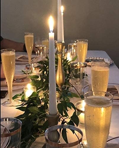 Oojami 100 Plastic Classic Champagne Disposable Flutes for Parties Plastic cups Wedding Party Toasting Cocktail Cups Bulk Party Pack (Gold Glitter)