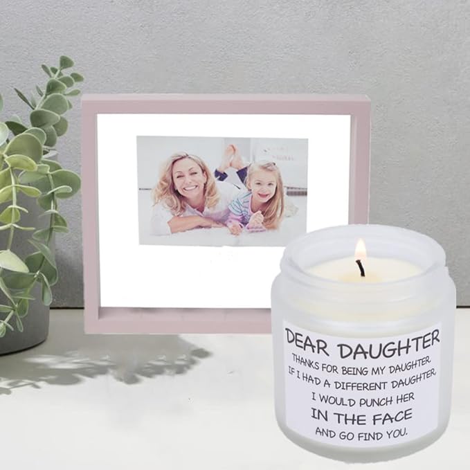 Dear Daughter Gifts from Mom and Dad, Mothers Day Gifts for Daughter,Birthday Gift for Daughter Adult, Daughter Candle for Graduation Wedding Christmas