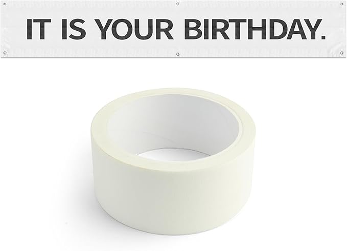 6x1Ft Large Reusable Birthday Banner for Office Party Decor, Vinyl Birthday Sign with Grommets & Strong Tape, Indoor Outdoor Wall Decorations for Colleagues, Family, Friends Celebration 2Pcs Merch