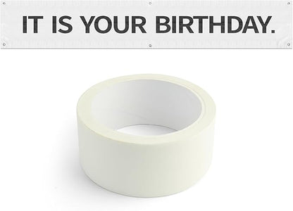 6x1Ft Large Reusable Birthday Banner for Office Party Decor, Vinyl Birthday Sign with Grommets & Strong Tape, Indoor Outdoor Wall Decorations for Colleagues, Family, Friends Celebration 2Pcs Merch