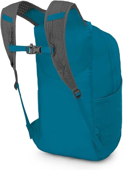 Osprey Ultralight Collapsible Stuff Pack - Lightweight, Packable Travel Backpack — Extra Bag For Travel and Every Day — 18 L Capacity Daypack to Expand Luggage, Waterfront Blue