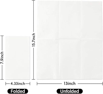 Vplus 200 Pack Premium Quality Guest Towels Disposable Dinner Napkins Soft, Absorbent, Party Napkins for Wedding Reception,Parties, Dinners or Catering Events，and Everyday Use (White, 200)