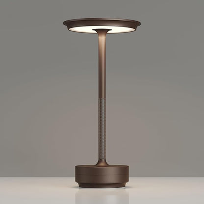 Rechargeable Table Lamps Cordless, Portable 5000mAh Outdoor Table Light, 3 Color Stepless Dimming LED Table Lamp with Memory Function, for Home/Dinner/Patio/Restaurant.(Brown)