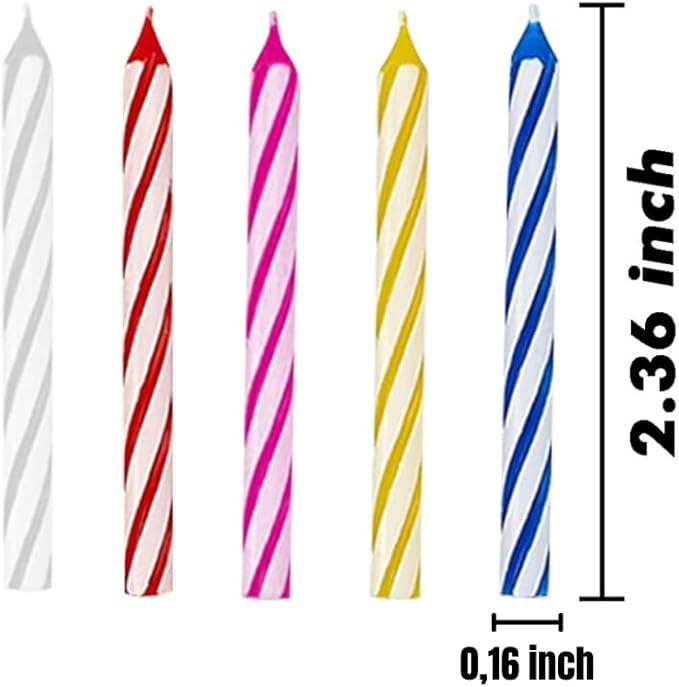 Cwise - 140 Count Birthday Candles - Spiral Candles for Cake or Cupcake - Celebration Candles - Mega Pack for Cakes - Colorful Birthday Candles