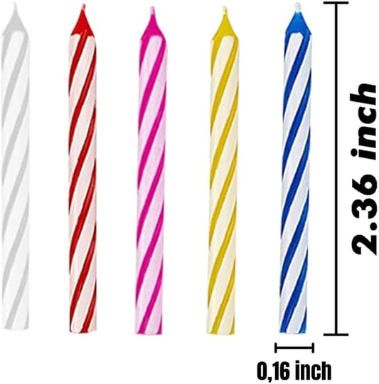 Cwise - 140 Count Birthday Candles - Spiral Candles for Cake or Cupcake - Celebration Candles - Mega Pack for Cakes - Colorful Birthday Candles