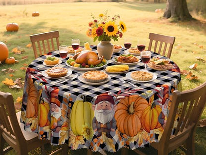 Eikione Round Tablecloth 60 Inch, Fall Tablecloth, Pumpkin Table Cloth, Autumn Harvest for Christmas, Holiday, Thanksgiving, Harvest