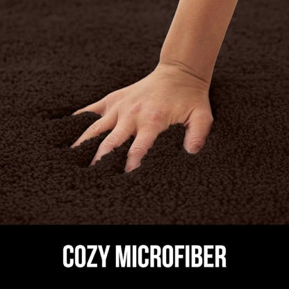 GORILLA GRIP Bathroom Rugs, 36x24, Ultra Soft Absorbent Mat, Thick Plush Bath Rug, Machine Washable, Microfiber Quick Dry, Mats for Shower, Bathtub and Floor, Home Decor Accessories, Brown