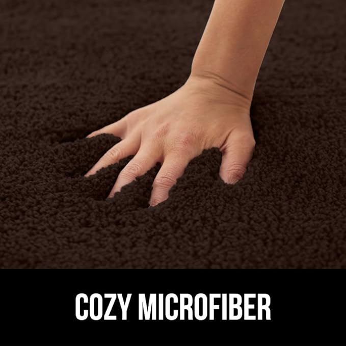 GORILLA GRIP Bathroom Rugs, 42x24, Ultra Soft Absorbent Mat, Thick Plush Bath Rug, Machine Washable, Microfiber Quick Dry, Mats for Shower, Bathtub and Floor, Home Decor Accessories, Brown
