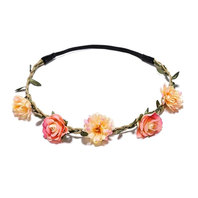 Women Headpieces Collection Accessories - 4PCS Boho Hair Wreaths, Flower Crowns, Tiaras for, Brides, Bridesmaids, Flower Girls, Weddings (A001-4PC)