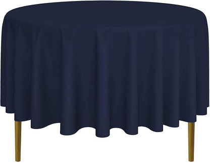 Lann's Linens - 10 Premium 90" Round Tablecloths for Wedding/Banquet/Restaurant - Polyester Fabric Table Cloths - Navy Blue