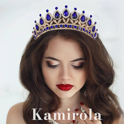 Kamirola Tiaras Princess Crown for Women and Girls Crystal Headbands for Bridal, Princess for Wedding and Party(TR21)