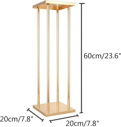 10 Pcs Tall Wedding Elegant Metal Flower Centerpieces, 23.6" Gold Flower Stand Vase Display Column for Wedding Event Reception Table, Wedding Geometric Vases for Party Table, Home Décor