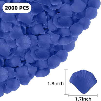 Rose Petals 2000pcs Artificial Silk Blue Rose Petals Flower Petals Fake Faux Roses Petal for Romantic Night Roses Petal Decorations for Wedding Proposal Anniversary Valentine's Day Flower Decorations