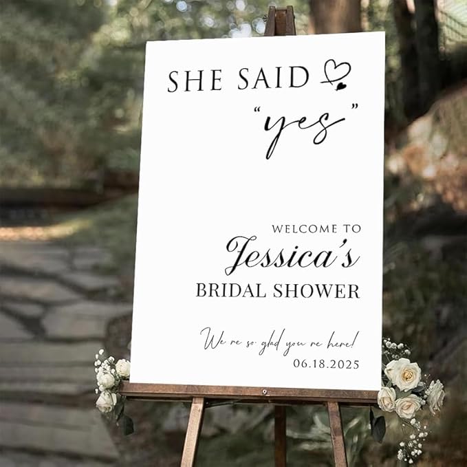 Bridal Shower Welcome Yard Sign, Wedding Shower Welcome Board, Custom Bridal Shower Sign, Elegant Bridal Shower Decor Board#10