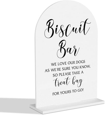 Wedding Biscuit Bar Sign Take One Sign Minimalist Style Wedding Favor Signs for Engagement Bridal Shower Ceremony Reception Event Birthday Party Clear Acrylic Table Decor Gifts for Dogs