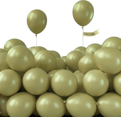 PartyWoo Sage Green Balloons 50 pcs 5 Inch Small Mini Matte Sage Olive Green Boho Neutral Eucalyptus Latex Balloons for Wedding Baby Shower Gender Reveal Birthday Party Decorations Green-F11