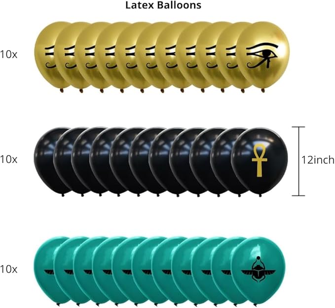 Hades Egyptian Party Decorations – Ancient Egyptian Photo Props Décor – Egypt Balloons Garlands Backdrop – Birthday Party Supplies for Adults Kids