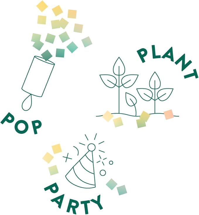 Modern Sprout Seed Confetti Poppers with Flower Seeds - Party Favors for Outdoor Wedding, Birthday & Parties - Non-Toxic, Plastic-Free & Pollinator Safe Plantable Seed Paper- Yellow Cheers(Pack of 12)