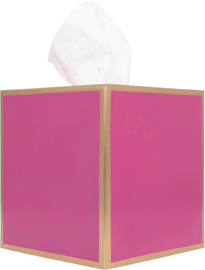 Jaye’s Studio Decorative Square Tissue Box Cover Pink Tissue Holder for Bathroom Bedroom & Home, Metal Tissue Box Holder, Pink Tissue Box Cover Cube, Facial Tissue Dispenser & Farmhouse Decor (6x6x5)