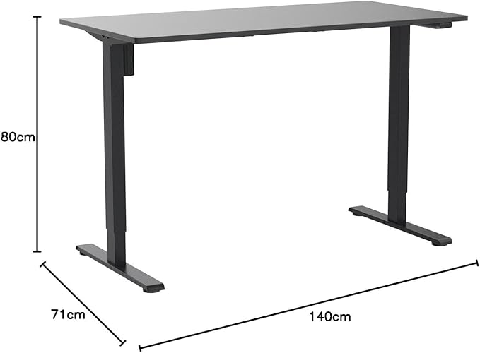 FLEXISPOT EN1 One-Piece Standing Desk with 1-Inch Thick Desktop, 55"x28" Electric Height Adjustable Desk for Home Office & Multi-Device Workstations, Black
