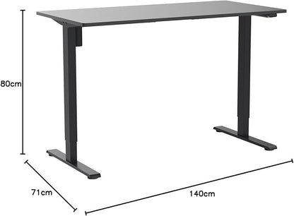 FLEXISPOT EN1 One-Piece Standing Desk with 1-Inch Thick Desktop, 55"x28" Electric Height Adjustable Desk for Home Office & Multi-Device Workstations, Black