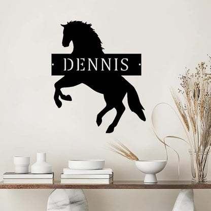 Personalized Horse Neon Sign Night Light Wall Art Custom Wooden/Metal Horse Themed Gifts for Girl Birthday Christmas