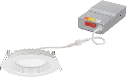 Juno LED Recessed Lights 4 Inch Round Wafer Downlight, 5-in-1 Switchable White Color Temperature, 120 Volts, 4-Inch Regressed Trim, Matte White (WF4 SWW5 90CRI CP6 MW M2)