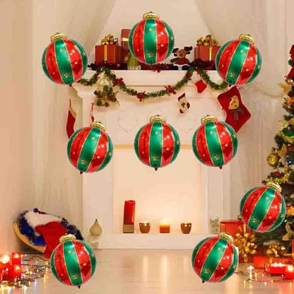 Ballooons Set Hanging Ball Balloons Xmas Mylar Red Green Balloons Kit for Christmas-Themed Party Birthday Party Supplies Decorations 9 PCS